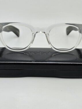 Eyebobs Scored 2158 51 Crystal Clear Green Horn +1.25 Reading Glasses w/ Case